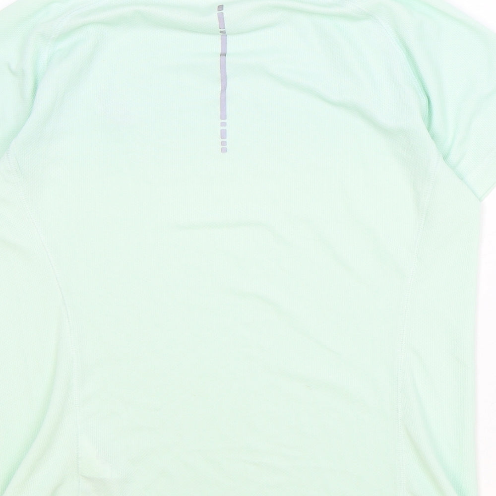 ASICS Mens Green Polyester T-Shirt Size M Round Neck