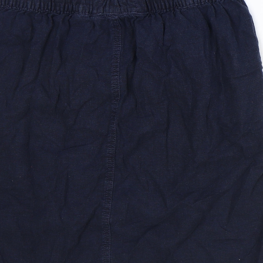NEXT Womens Black Linen A-Line Skirt Size 12