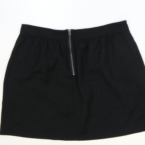 Gap Womens Black Polyester A-Line Skirt Size 10 Zip
