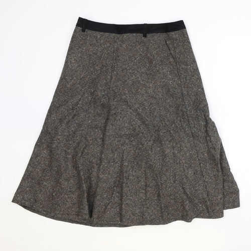 Gerry Weber Womens Brown Cotton Swing Skirt Size 12 Zip