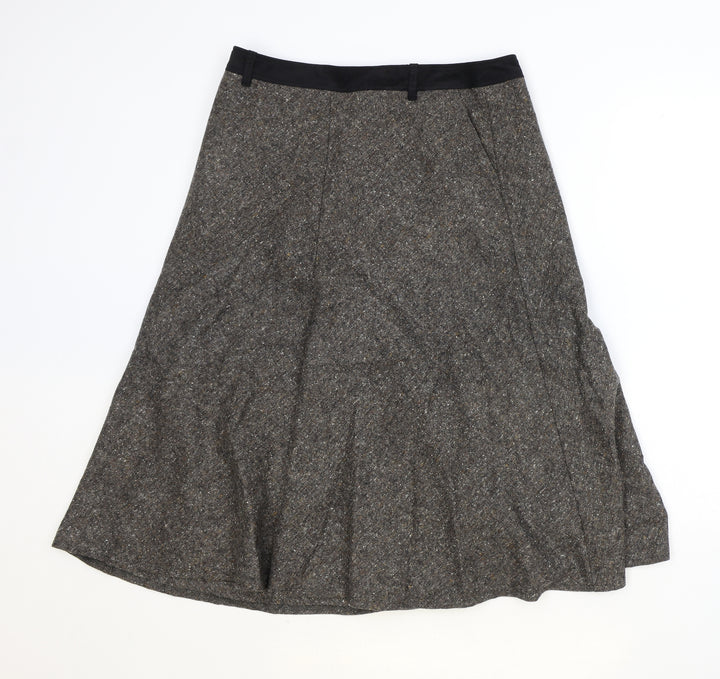 Gerry Weber Womens Brown Cotton Swing Skirt Size 12 Zip