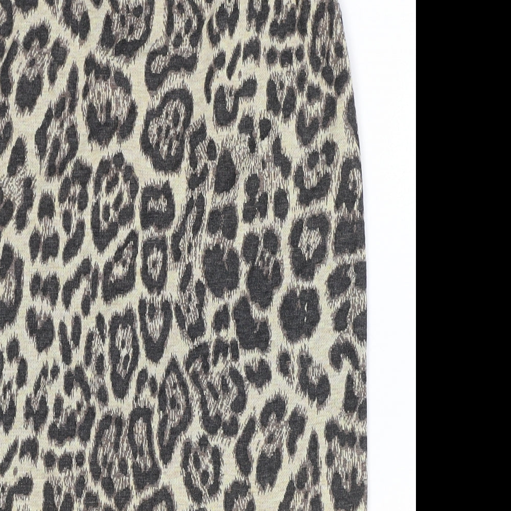 Atmosphere Womens Brown Animal Print Polyester Straight & Pencil Skirt Size 12 - Leopard Pattern