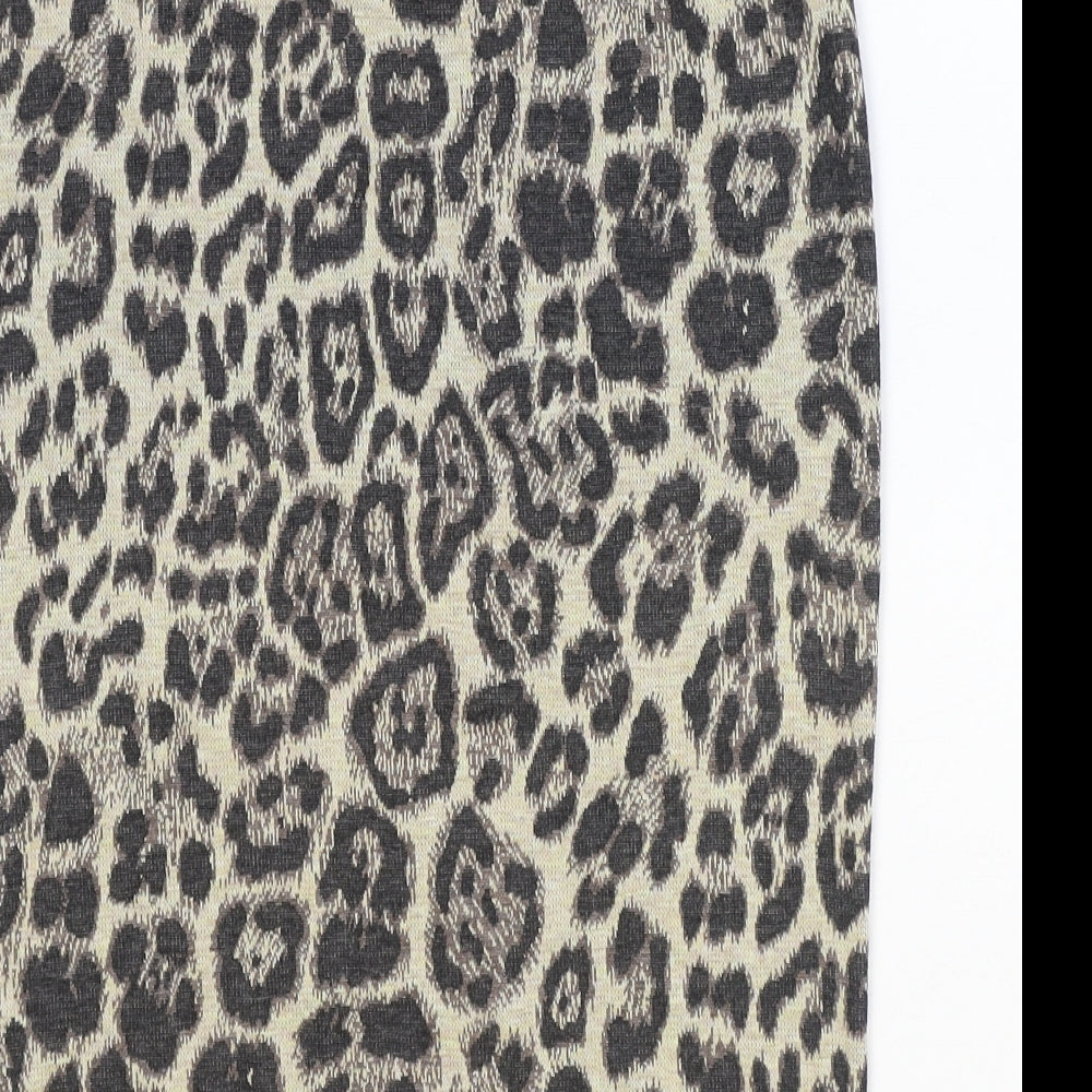 Atmosphere Womens Brown Animal Print Polyester Straight & Pencil Skirt Size 12 - Leopard Pattern