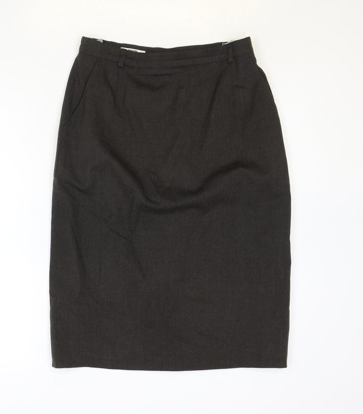 Hucke Womens Brown Wool Straight & Pencil Skirt Size 12 Zip