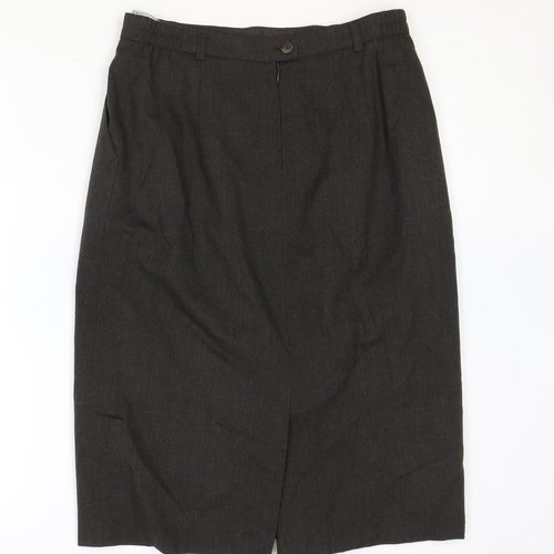 Hucke Womens Brown Wool Straight & Pencil Skirt Size 12 Zip