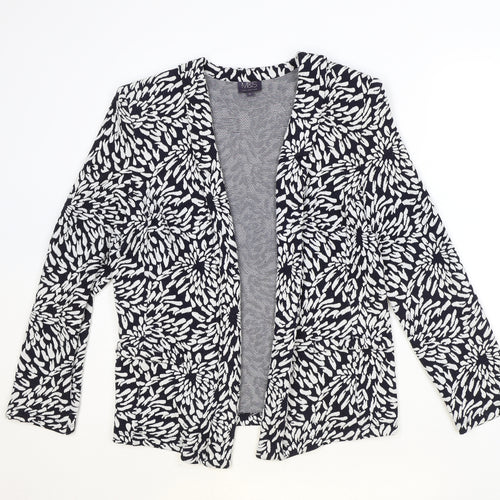 Marks and Spencer Womens Blue Floral Polyester Jacket Blazer Size 12