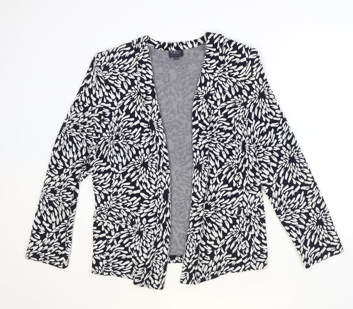 Marks and Spencer Womens Blue Floral Polyester Jacket Blazer Size 12