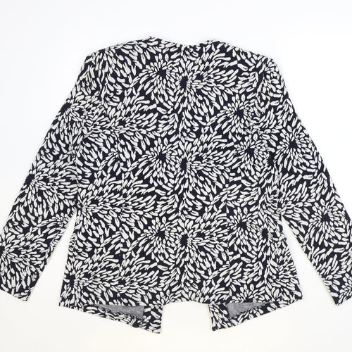 Marks and Spencer Womens Blue Floral Polyester Jacket Blazer Size 12