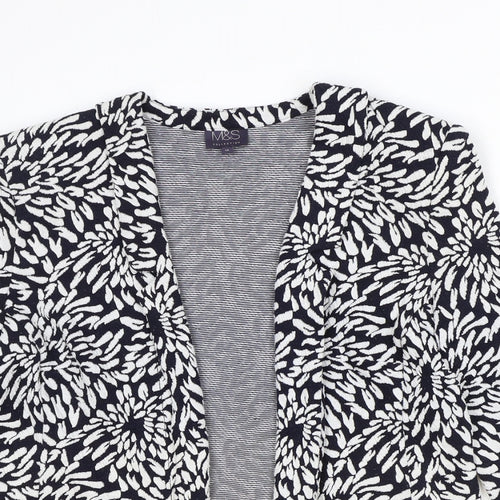 Marks and Spencer Womens Blue Floral Polyester Jacket Blazer Size 12