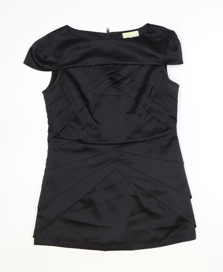 River Island Womens Black Polyester Basic Blouse Size 12 Boat Neck