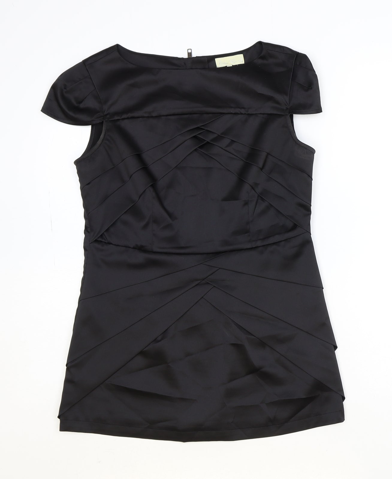 River Island Womens Black Polyester Basic Blouse Size 12 Boat Neck