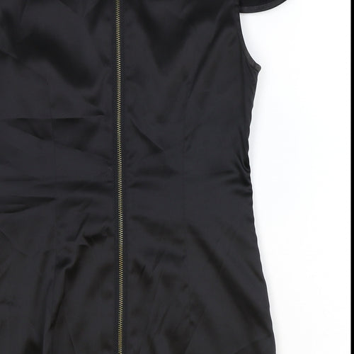 River Island Womens Black Polyester Basic Blouse Size 12 Boat Neck