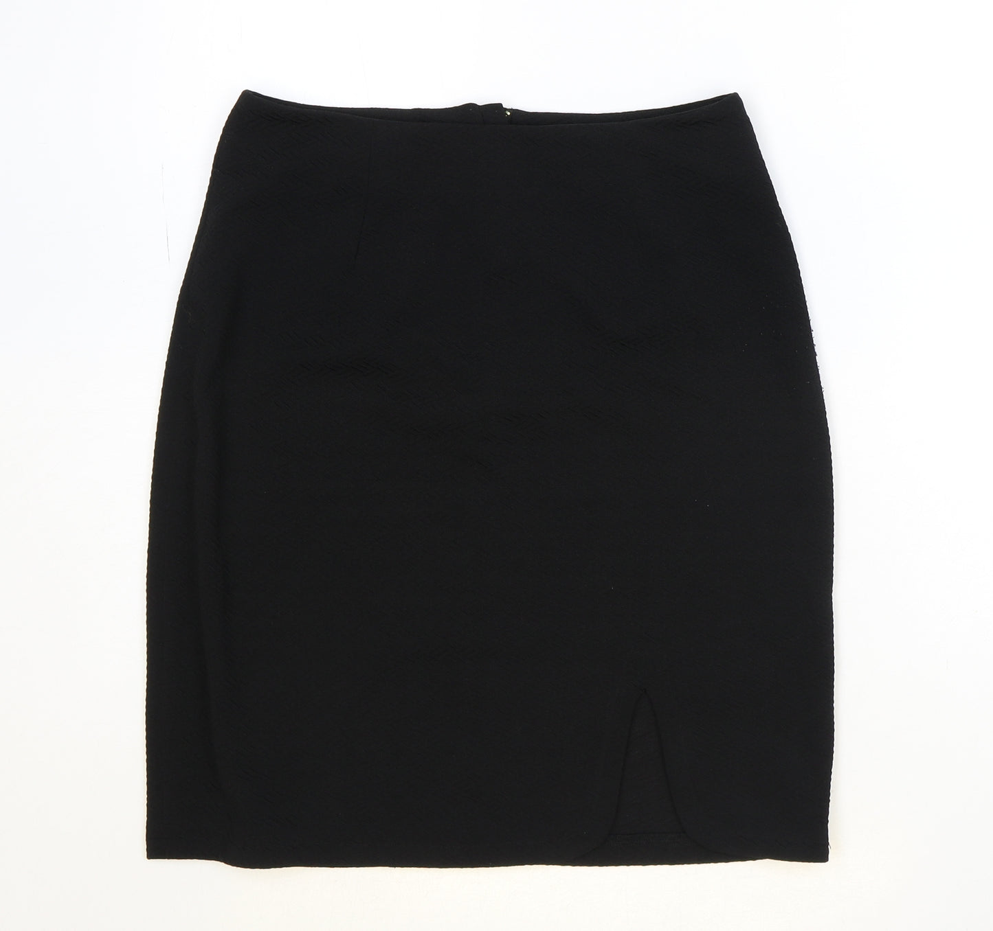 Uttam Boutique Womens Black Polyester Straight & Pencil Skirt Size 12 Zip