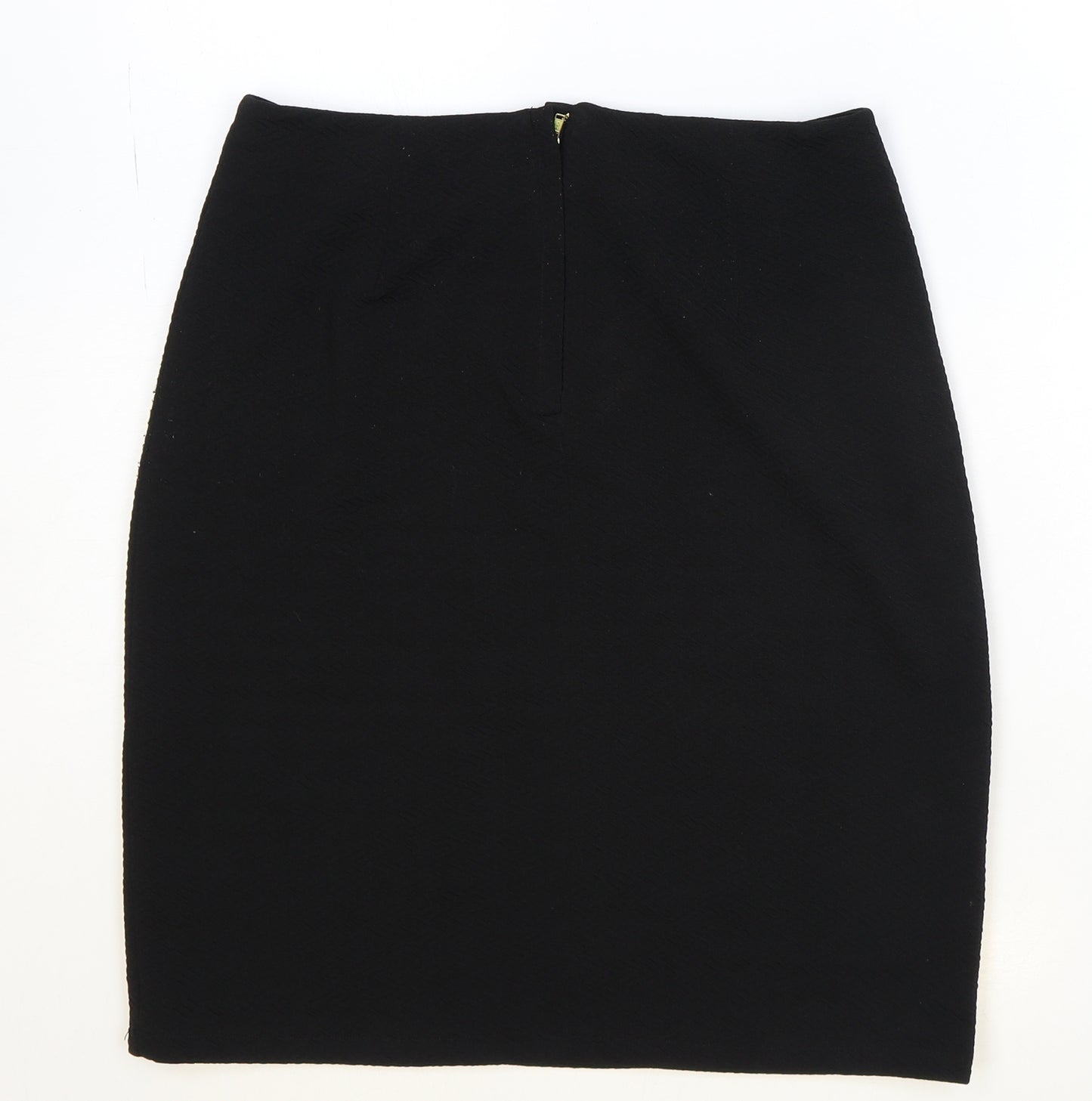 Uttam Boutique Womens Black Polyester Straight & Pencil Skirt Size 12 Zip
