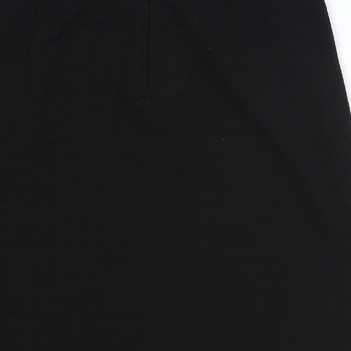 Uttam Boutique Womens Black Polyester Straight & Pencil Skirt Size 12 Zip