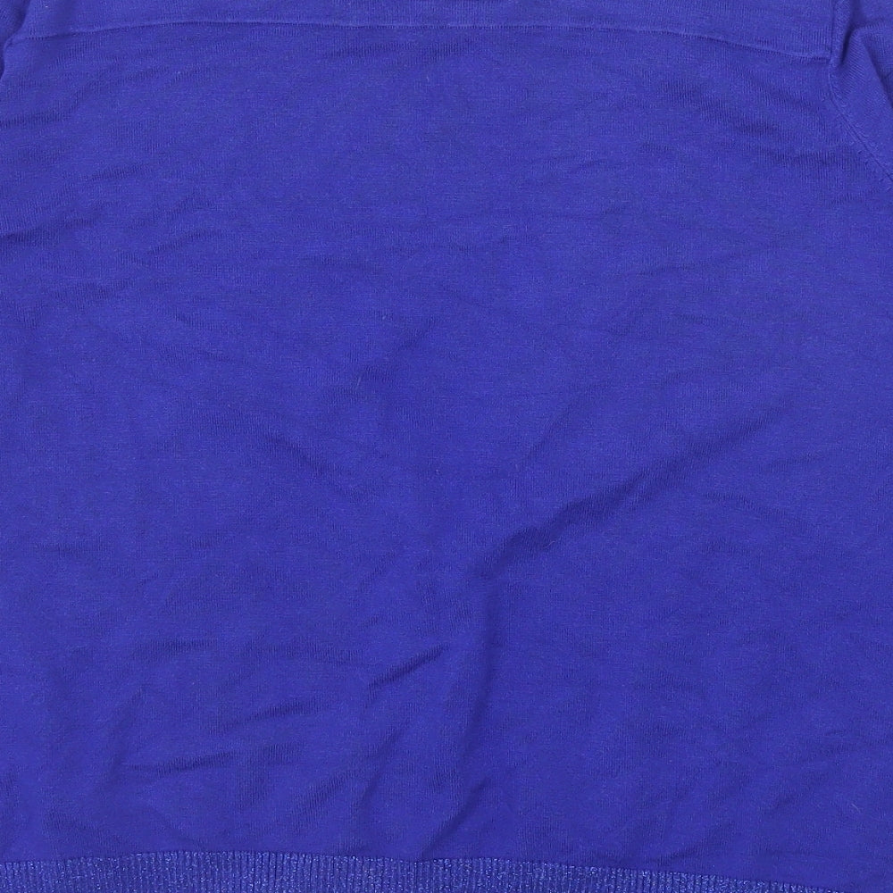 Butterfly Womens Blue V-Neck Viscose Cardigan Jumper Size 16