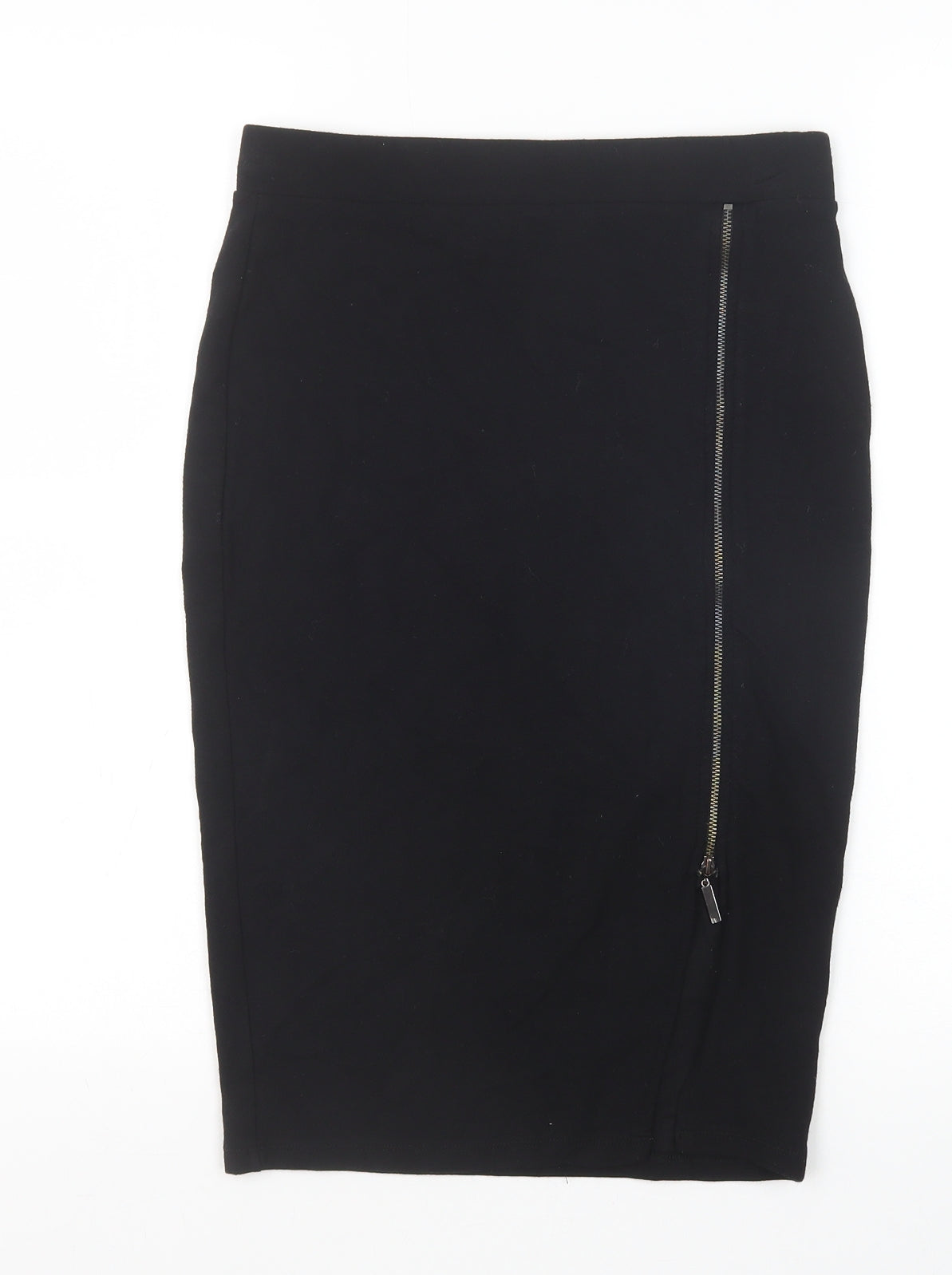 NEXT Womens Black Viscose Straight & Pencil Skirt Size 10 Zip