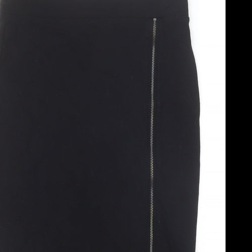 NEXT Womens Black Viscose Straight & Pencil Skirt Size 10 Zip