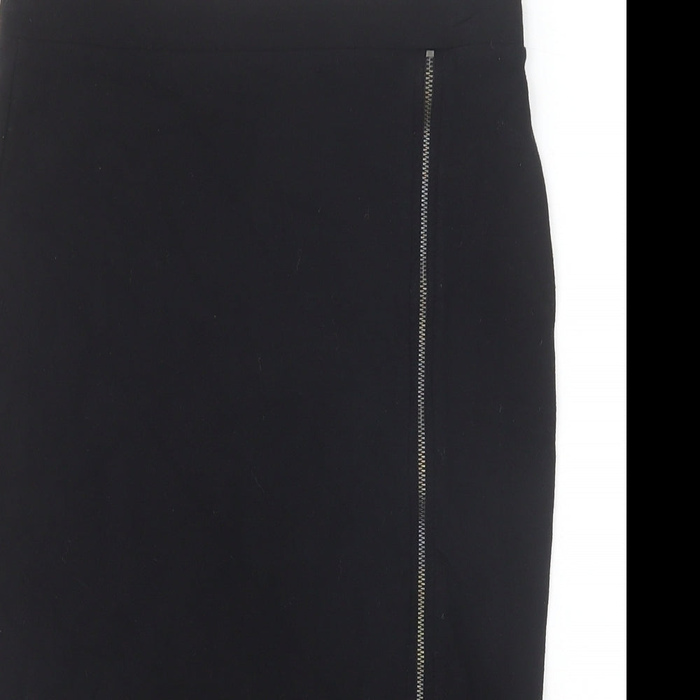 NEXT Womens Black Viscose Straight & Pencil Skirt Size 10 Zip