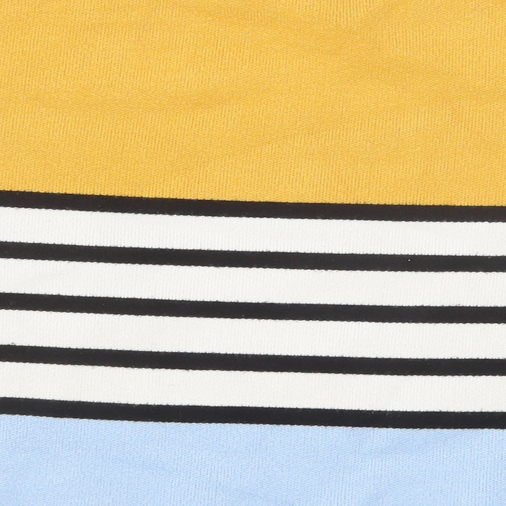 New Look Girls Yellow Round Neck Striped Viscose Pullover Jumper Size 14-15 Years Pullover