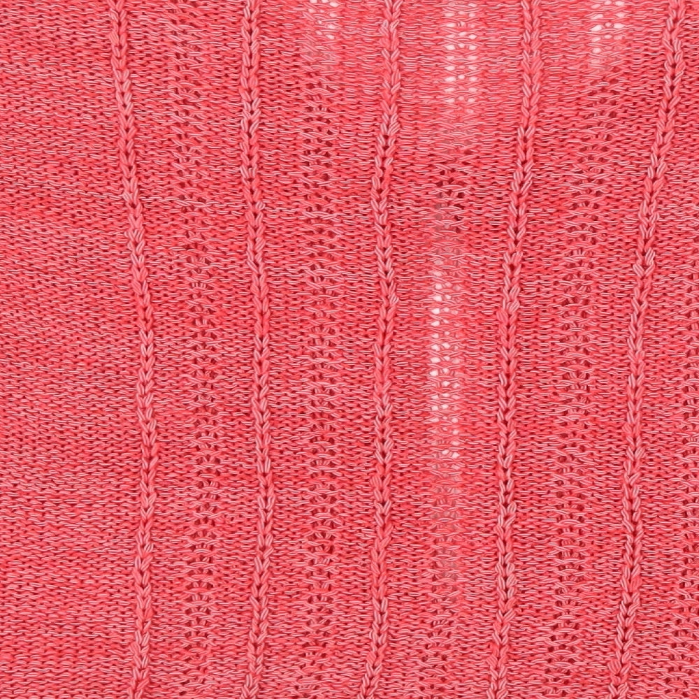 Ethelaustin Womens Pink V-Neck Acrylic Cardigan Jumper Size 12