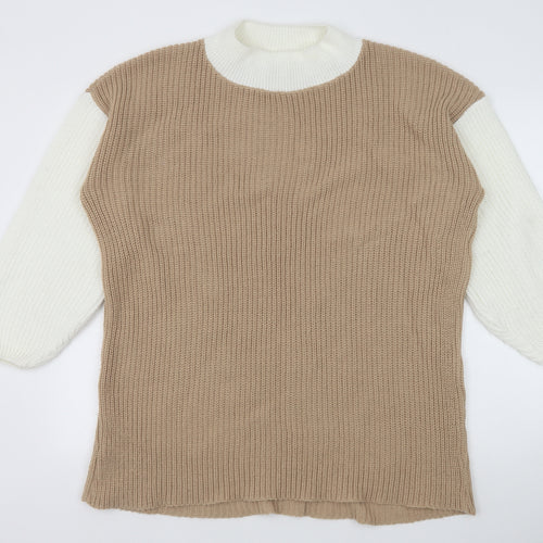 In the Style Womens Brown Round Neck Acrylic Pullover Jumper Size 10