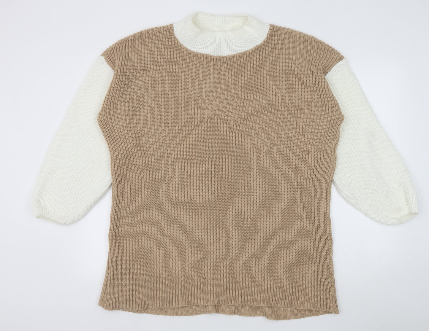 In the Style Womens Brown Round Neck Acrylic Pullover Jumper Size 10