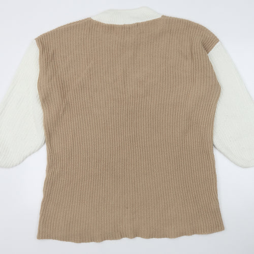 In the Style Womens Brown Round Neck Acrylic Pullover Jumper Size 10