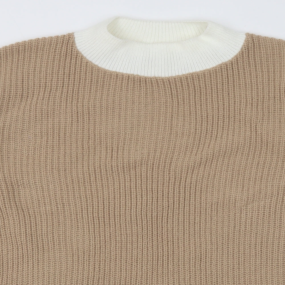 In the Style Womens Brown Round Neck Acrylic Pullover Jumper Size 10