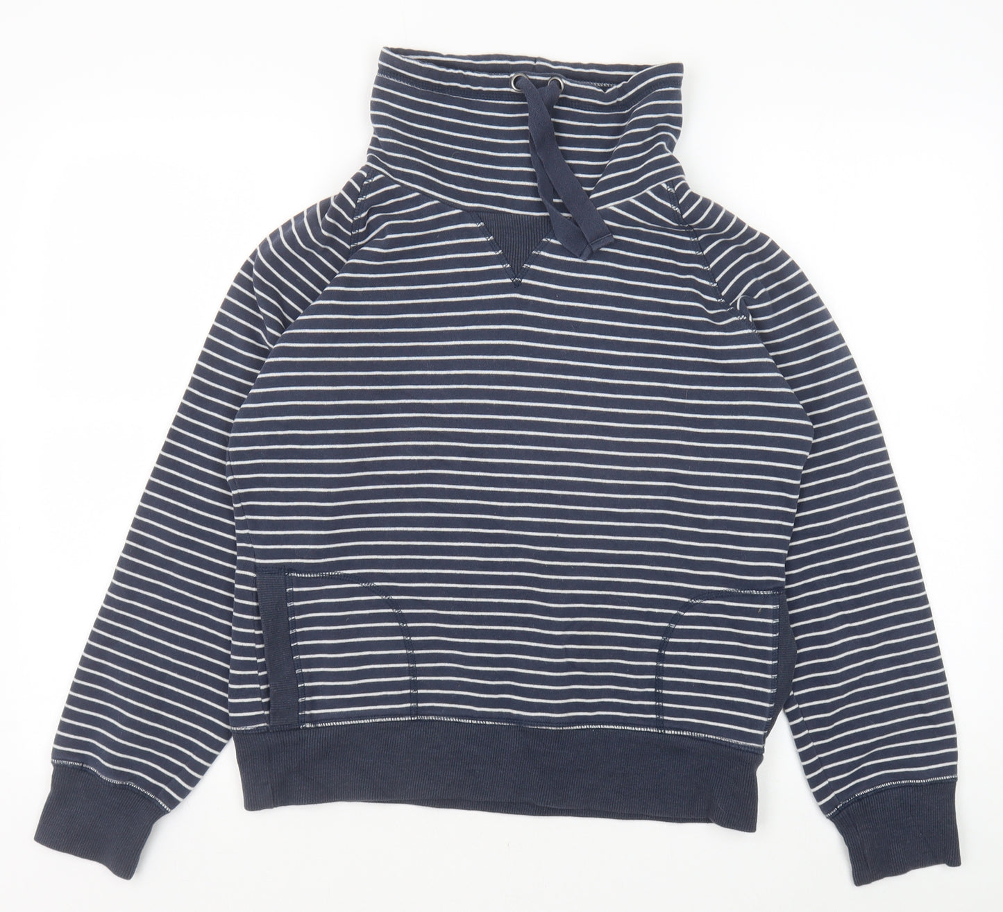 Marks and Spencer Womens Blue Striped Cotton Pullover Sweatshirt Size 14 Pullover