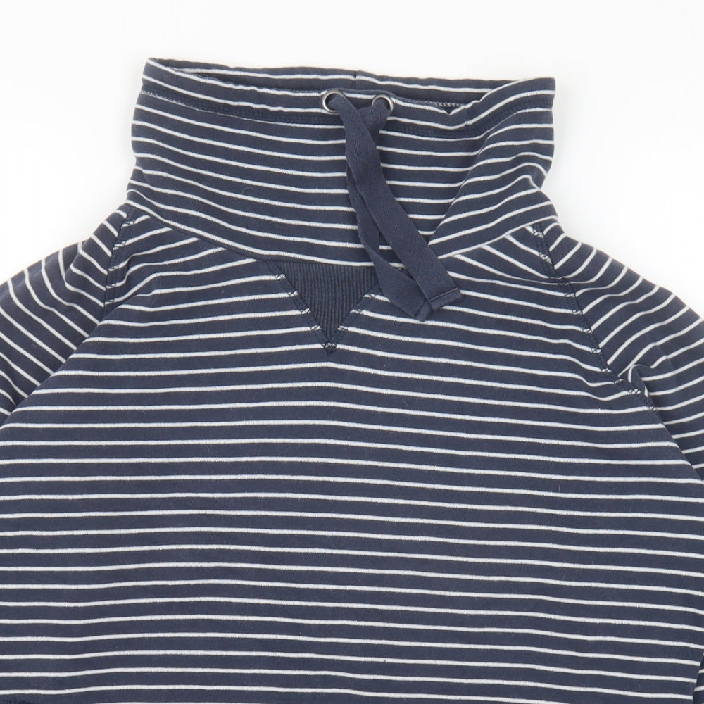 Marks and Spencer Womens Blue Striped Cotton Pullover Sweatshirt Size 14 Pullover