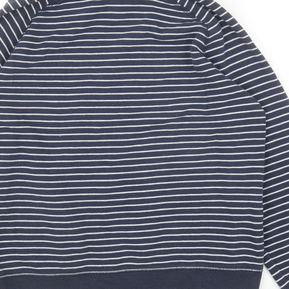 Marks and Spencer Womens Blue Striped Cotton Pullover Sweatshirt Size 14 Pullover