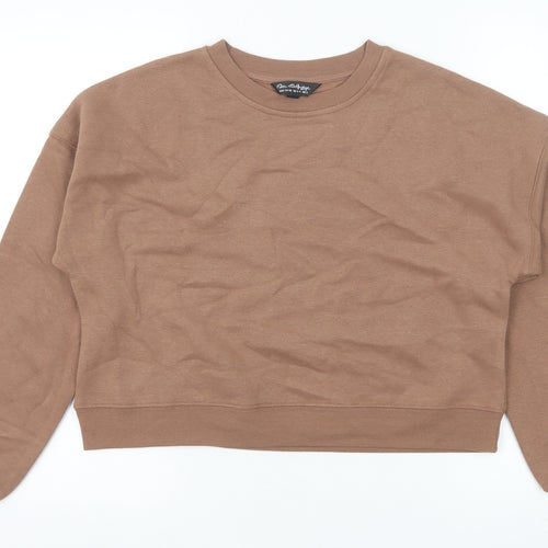 Miss Selfridge Womens Brown Cotton Pullover Sweatshirt Size S Pullover