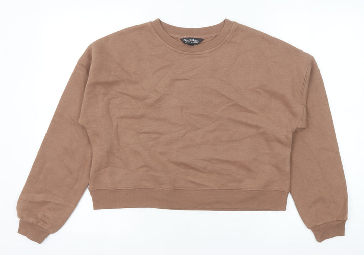 Miss Selfridge Womens Brown Cotton Pullover Sweatshirt Size S Pullover