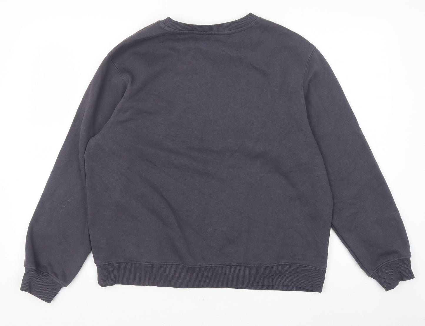 Marks and Spencer Womens Grey Floral Cotton Pullover Sweatshirt Size 14 Pullover - Weekend