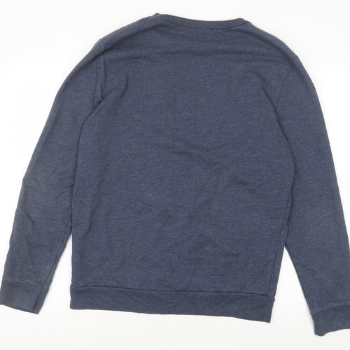 Topman Mens Blue Cotton Pullover Sweatshirt Size L