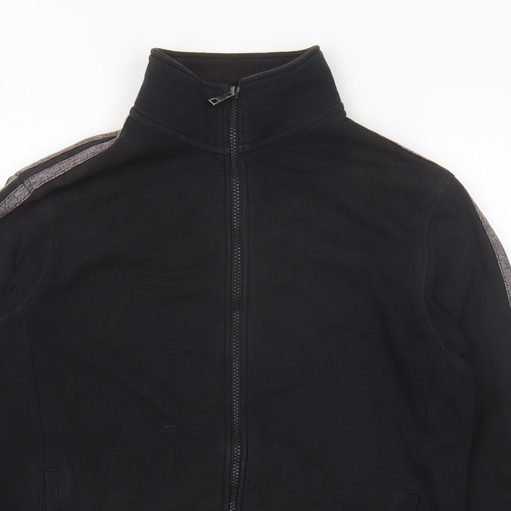 Marks and Spencer Mens Black Cotton Full Zip Sweatshirt Size M