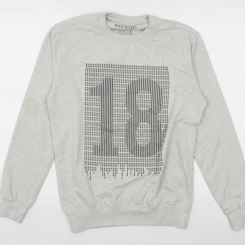 Bold Street Mens Grey Cotton Pullover Sweatshirt Size M