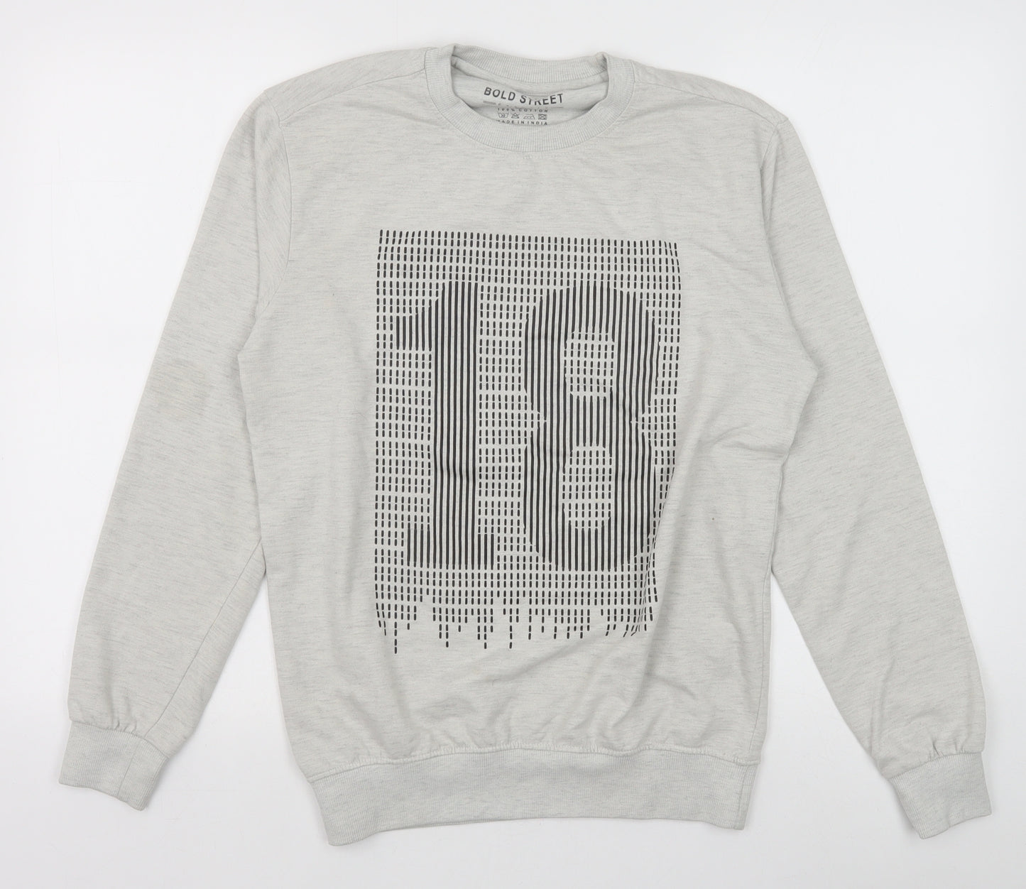 Bold Street Mens Grey Cotton Pullover Sweatshirt Size M