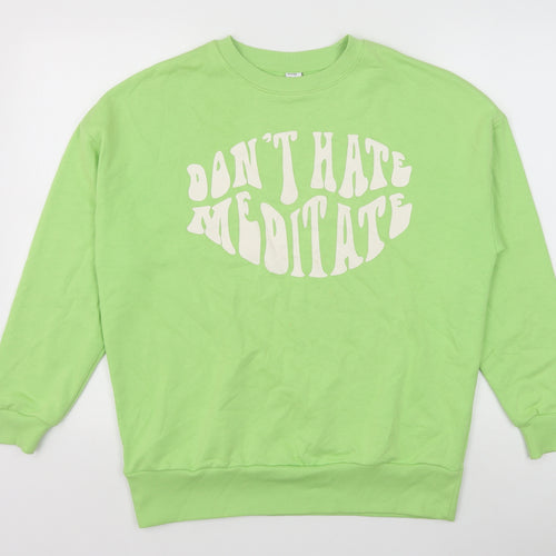 George Womens Green Cotton Pullover Sweatshirt Size XS Pullover - Don't hate meditate