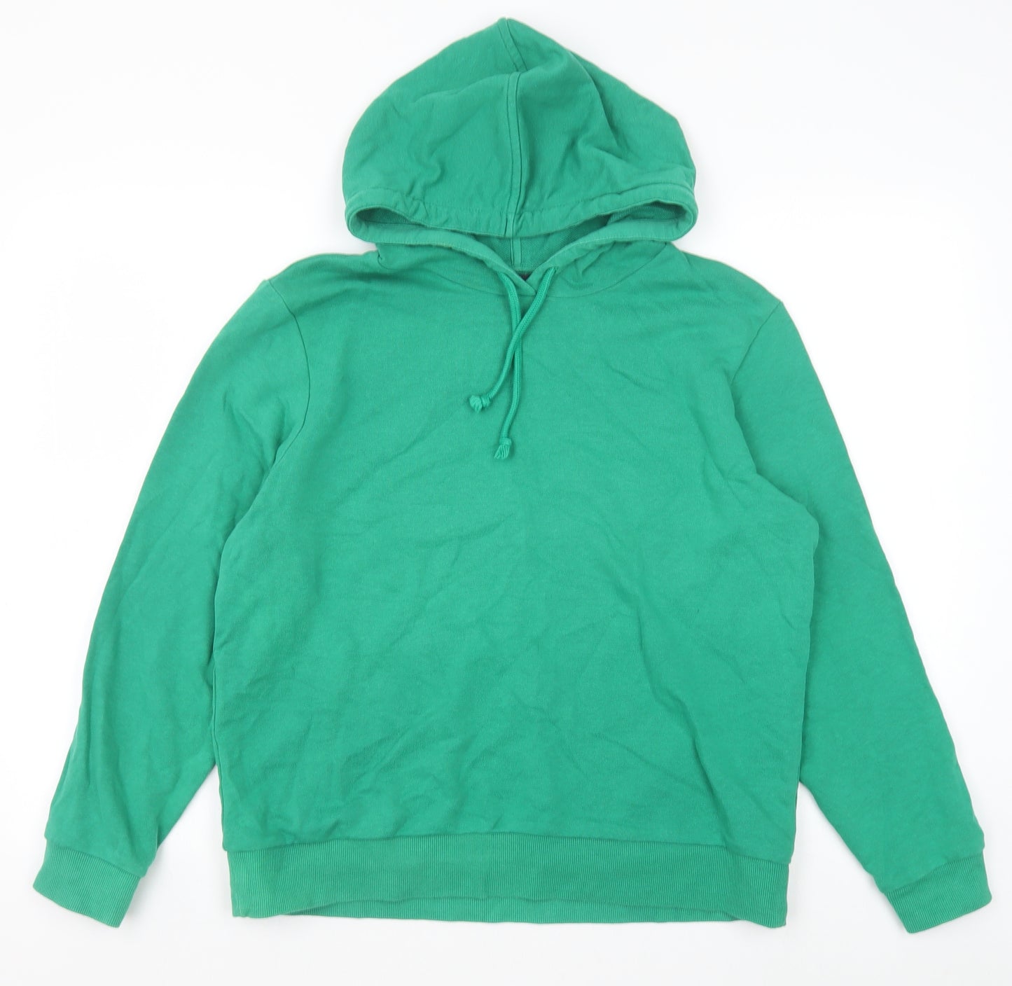 Marks and Spencer Womens Green Cotton Pullover Hoodie Size 14 Pullover