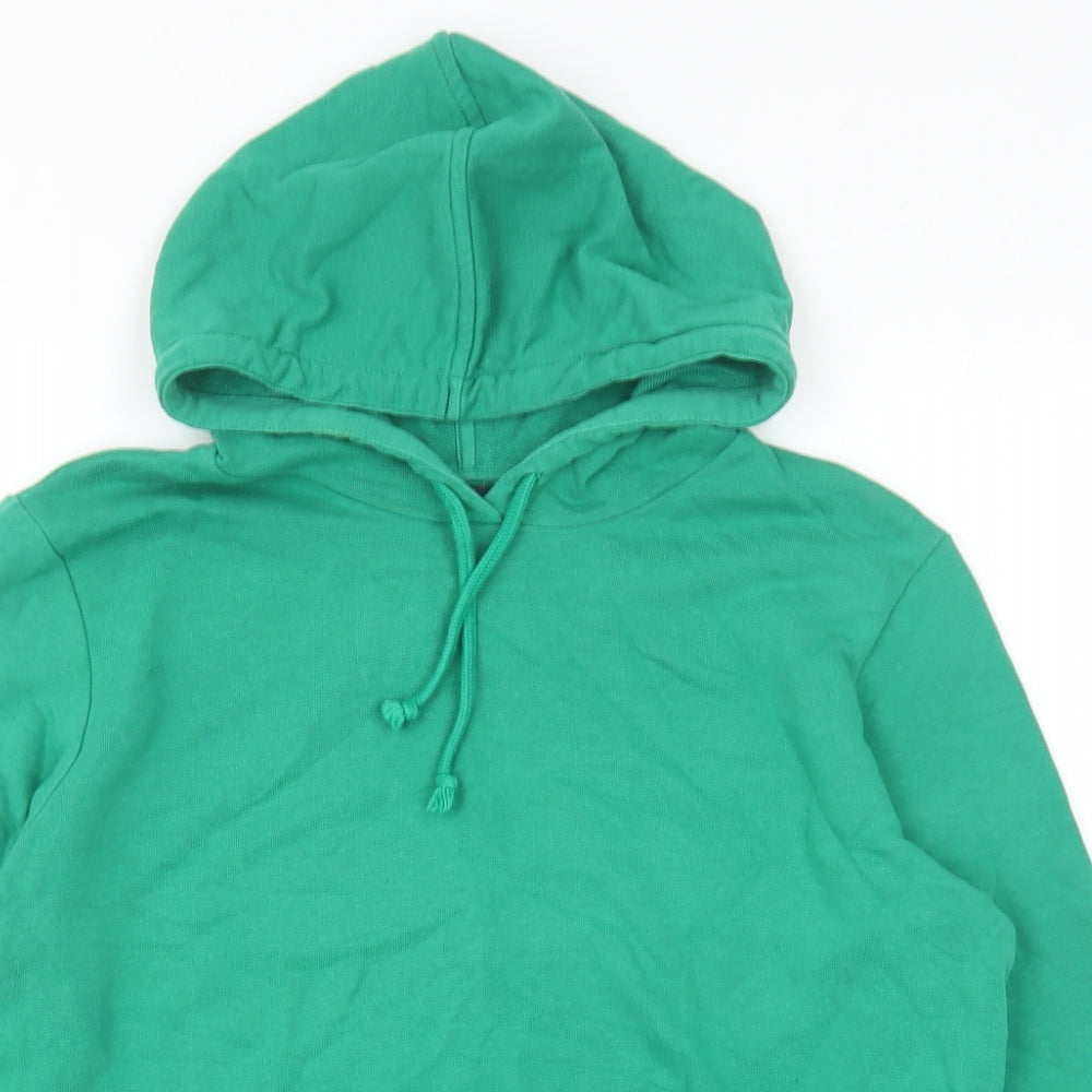 Marks and Spencer Womens Green Cotton Pullover Hoodie Size 14 Pullover