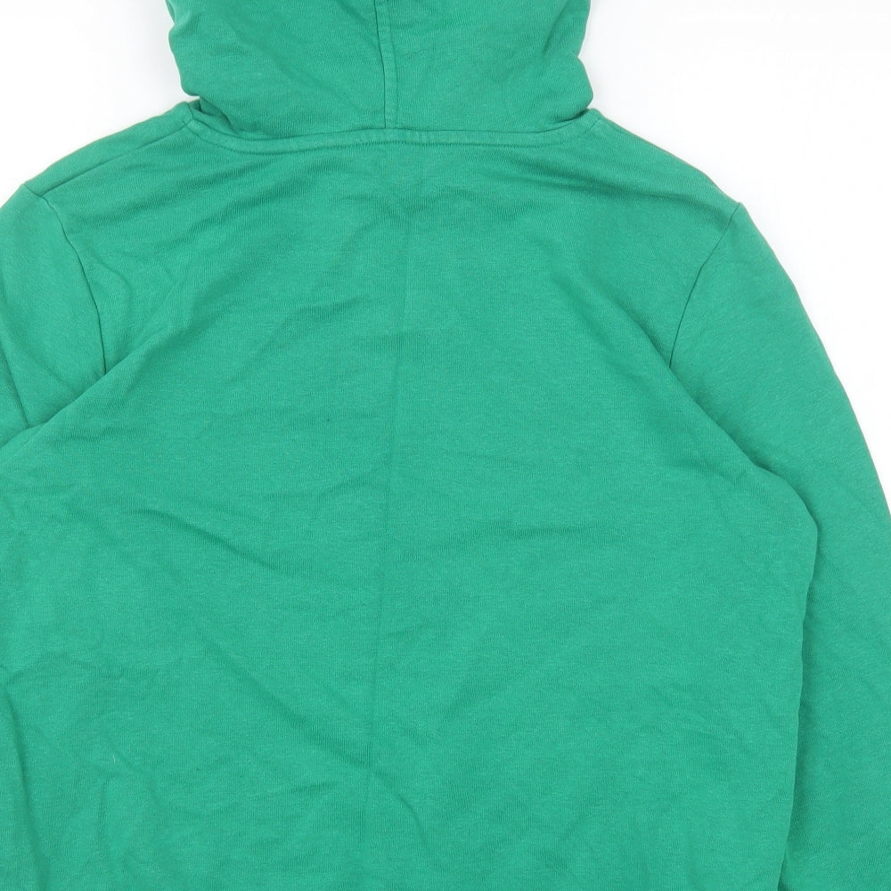 Marks and Spencer Womens Green Cotton Pullover Hoodie Size 14 Pullover