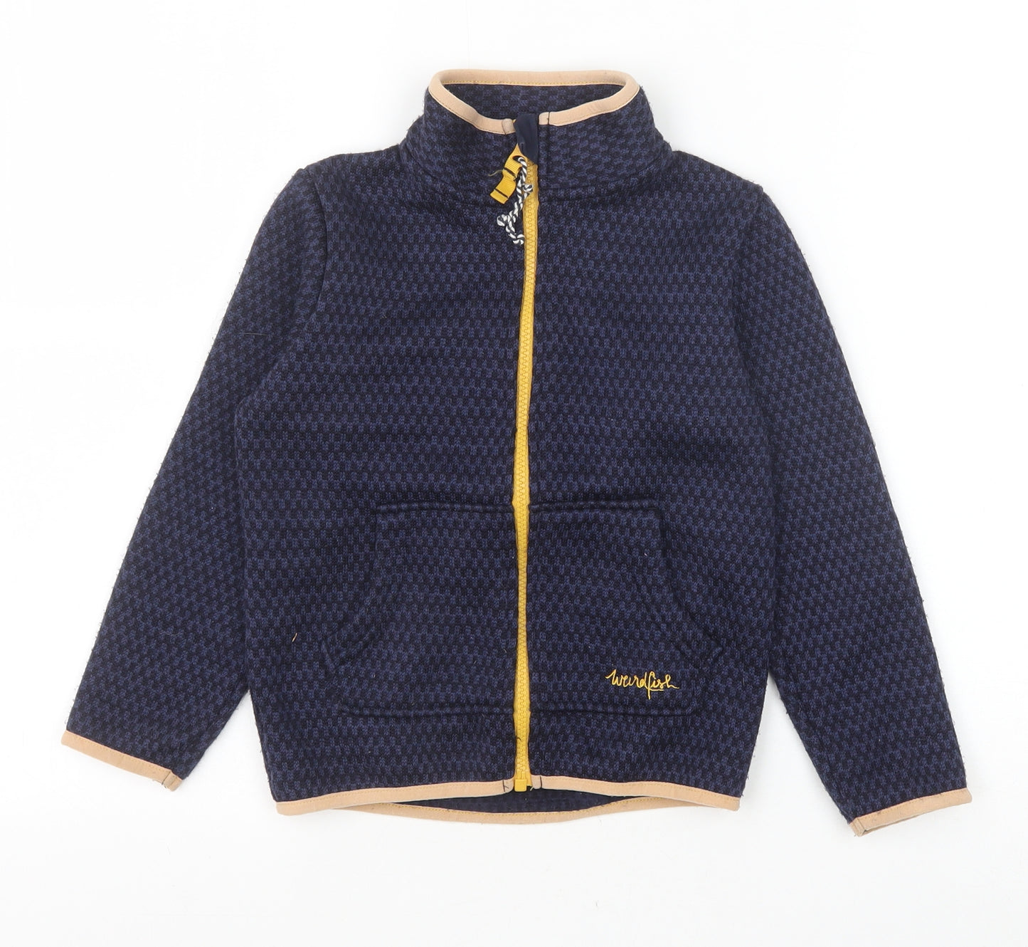 Weird Fish Boys Blue Geometric Jacket Size 5-6 Years Zip
