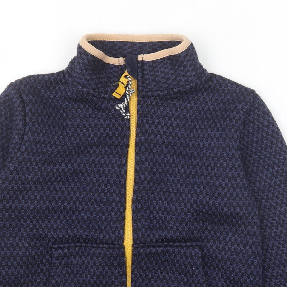 Weird Fish Boys Blue Geometric Jacket Size 5-6 Years Zip