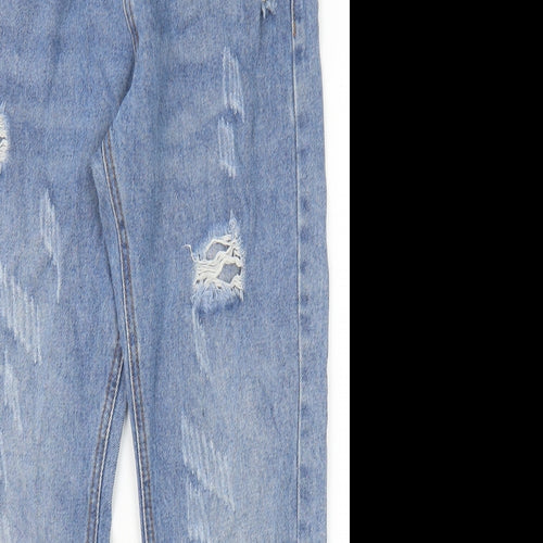 Urban Mist Womens Blue Cotton Tapered Jeans Size 8 Regular Zip