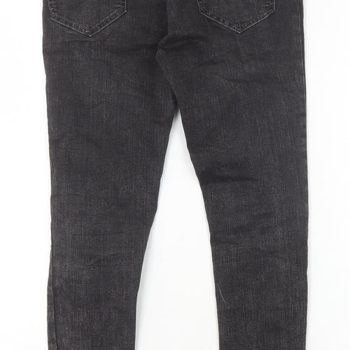 Zara Womens Black Cotton Skinny Jeans Size 10 Slim Zip