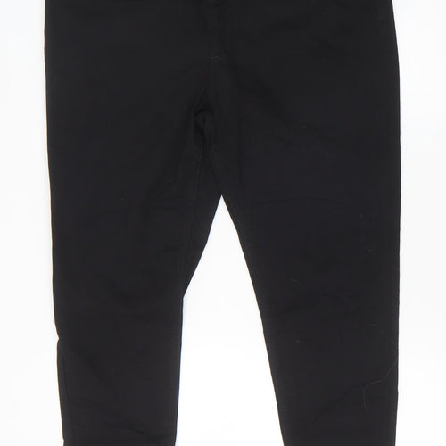 Marks and Spencer Womens Black Cotton Jegging Trousers Size 18 Regular
