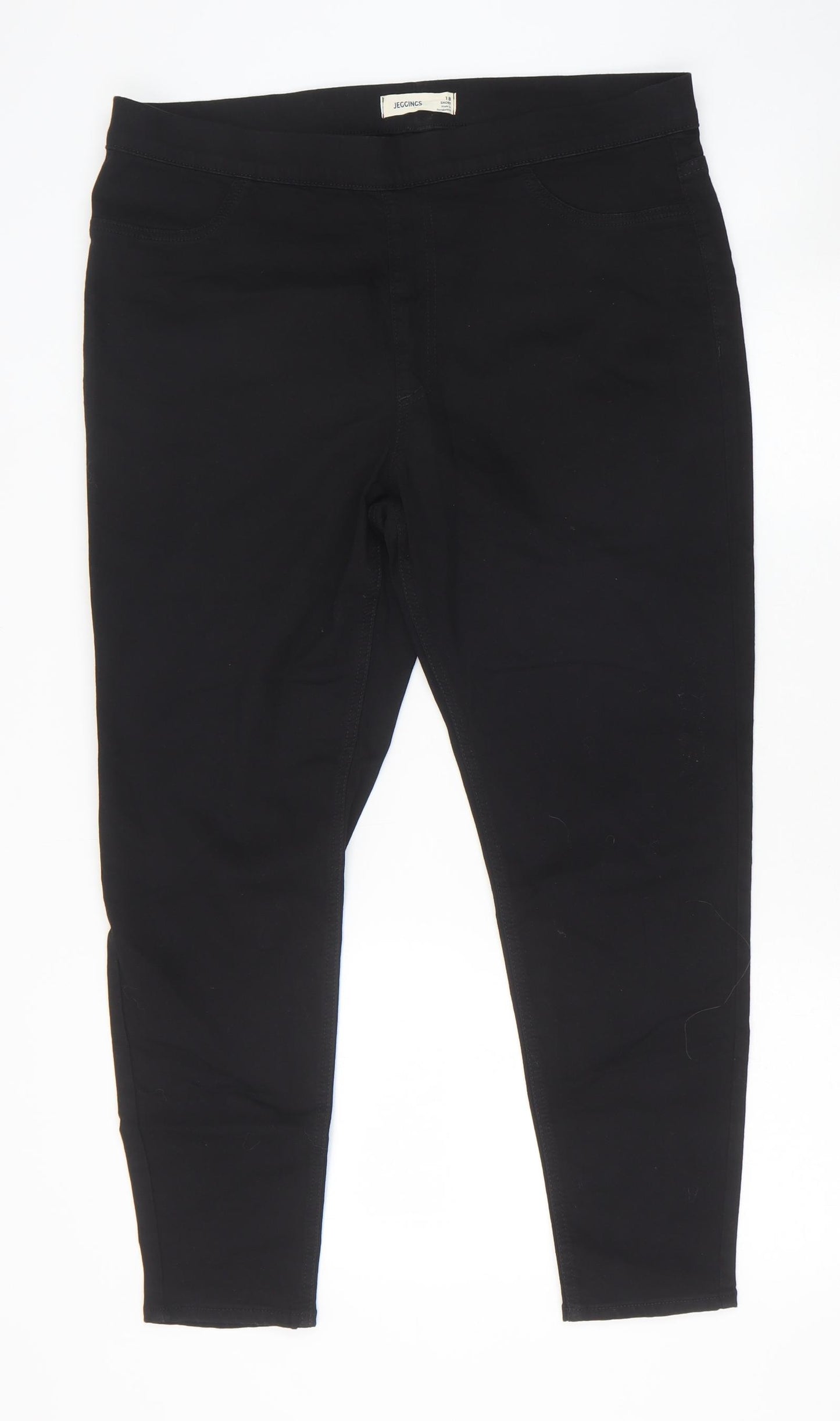 Marks and Spencer Womens Black Cotton Jegging Trousers Size 18 Regular
