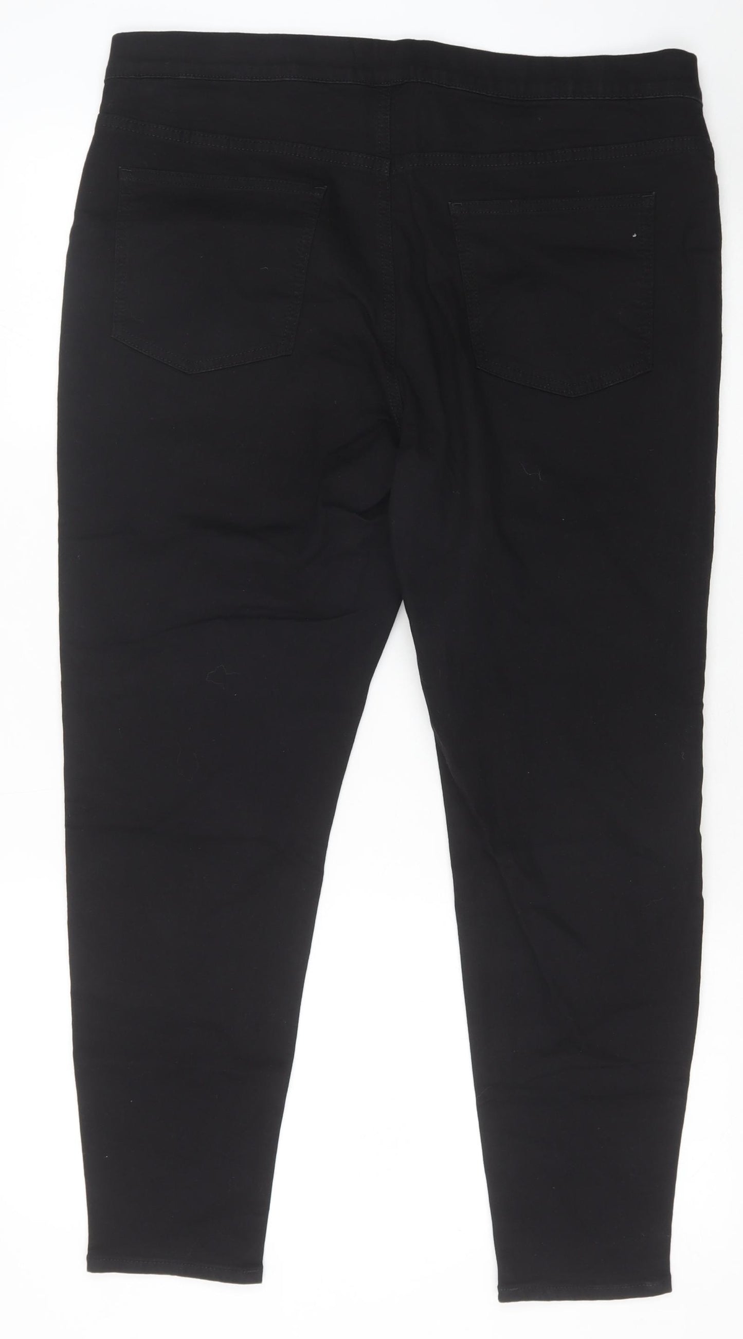 Marks and Spencer Womens Black Cotton Jegging Trousers Size 18 Regular